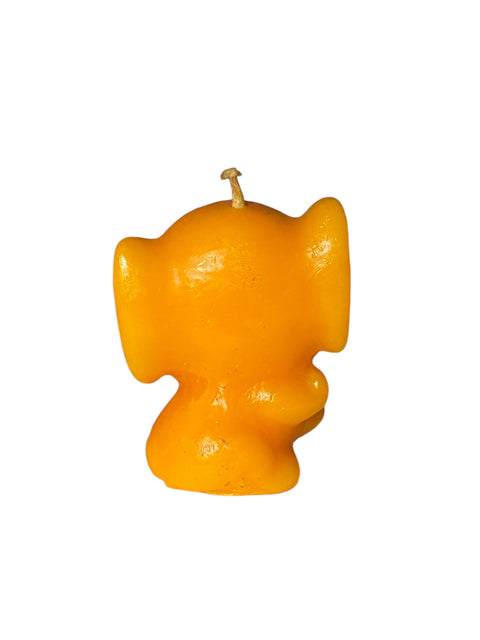 1960s Vintage Elephant Candle with Googly Eyes – Retro Novelty Animal Decor, Bright Orange