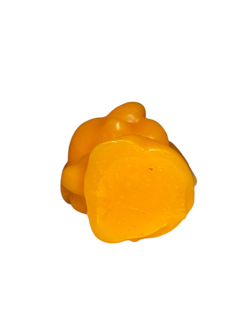 1960s Vintage Elephant Candle with Googly Eyes – Retro Novelty Animal Decor, Bright Orange