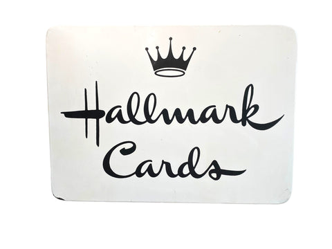 1960s Vintage Hallmark Cards Enamel Sign with Crown Logo – Very Good Condition