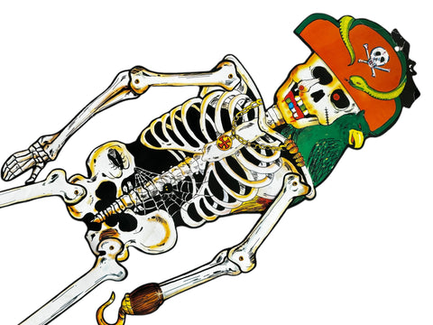 1980s Beistle Skeleton Pirate Die-Cut Decoration