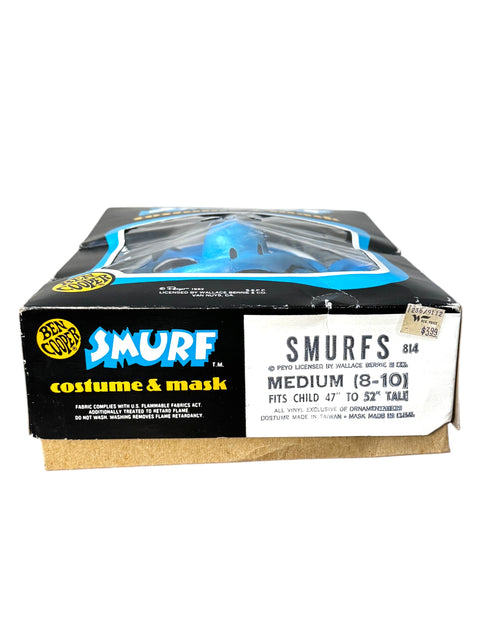 1980s Ben Cooper Smurf Halloween Costume with Mask and Original Box