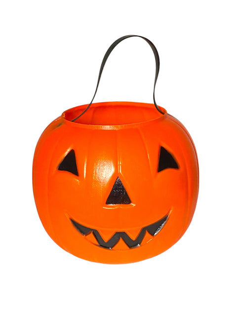 Vintage Pumpkin Blow Mold Trick-or-Treat Buckets: 1960s-1990s