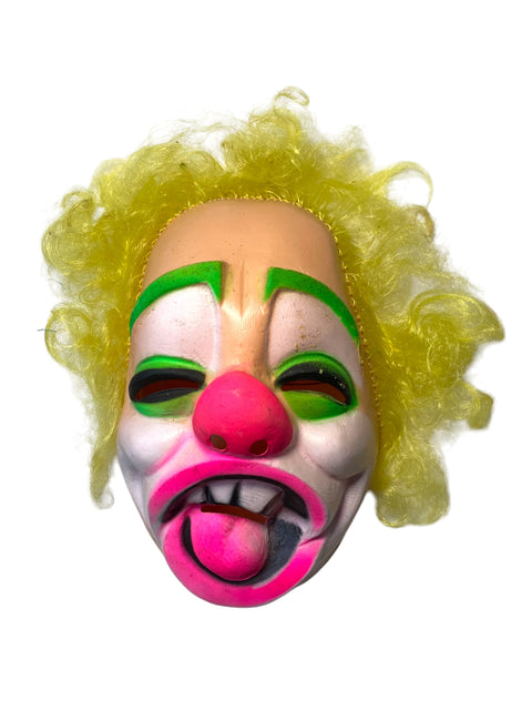 1970s Clown Mask – Bayshore Industries Halloween Costume with Hair