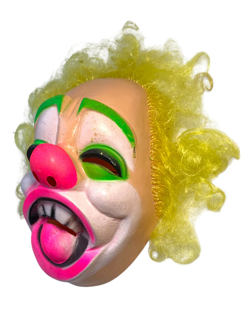1970s Clown Mask – Bayshore Industries Halloween Costume with Hair