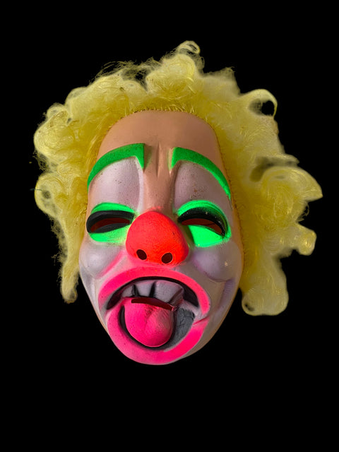 1970s Clown Mask – Bayshore Industries Halloween Costume with Hair
