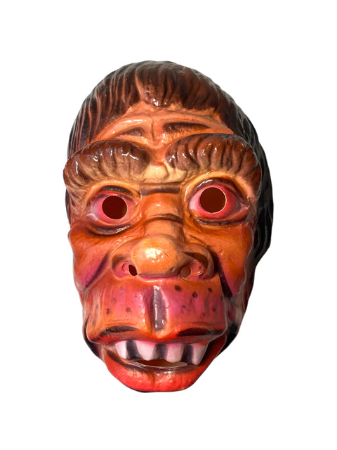 1970s Gorilla Ape Monkey Mask - Made in Hong Kong Halloween Collectible