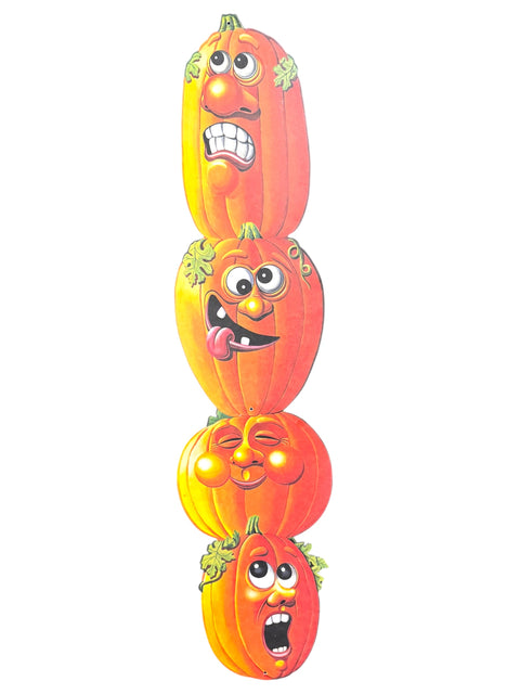1990s Beistle Stacked Pumpkins Die-Cut Halloween Decoration