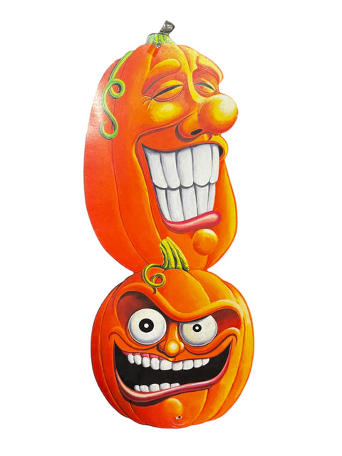 1990s Beistle Stacked Pumpkins Die-Cut Halloween Decoration