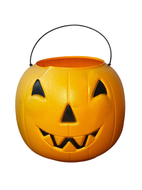 Vintage Pumpkin Blow Mold Trick-or-Treat Buckets: 1960s-1990s