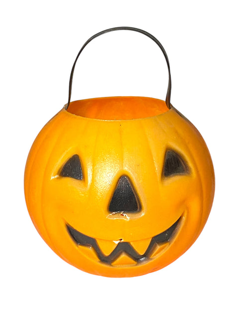 Vintage Pumpkin Blow Mold Trick-or-Treat Buckets: 1960s-1990s