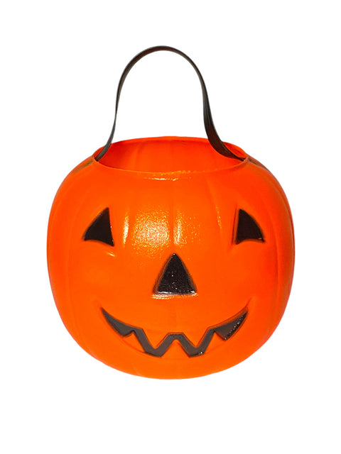 Vintage Pumpkin Blow Mold Trick-or-Treat Buckets: 1960s-1990s