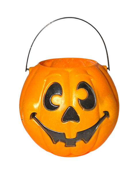 Vintage Pumpkin Blow Mold Trick-or-Treat Buckets: 1960s-1990s