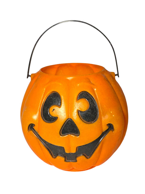 Vintage Pumpkin Blow Mold Trick-or-Treat Buckets: 1960s-1990s