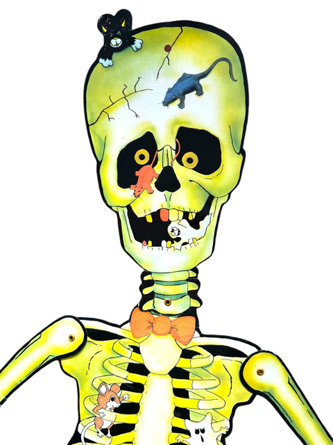 1960s Beistle Jointed Skeleton Decoration – Halloween Die-Cut