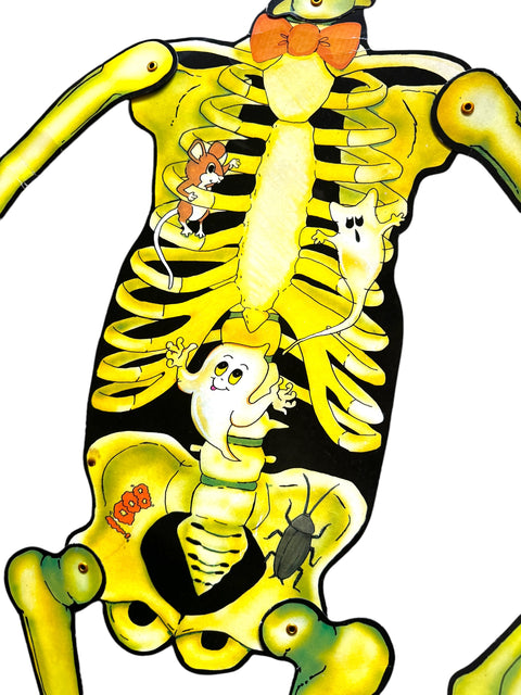 1960s Beistle Jointed Skeleton Decoration – Halloween Die-Cut