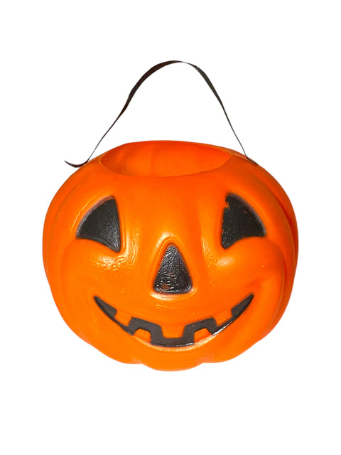 Vintage Pumpkin Blow Mold Trick-or-Treat Buckets: 1960s-1990s