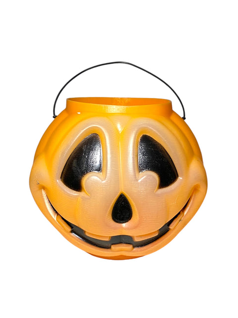 Vintage Pumpkin Blow Mold Trick-or-Treat Buckets: 1960s-1990s