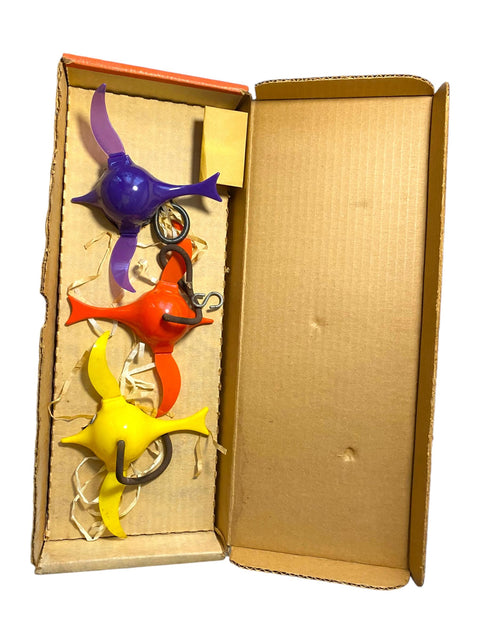 Rare 1971 "Three Little Birds" Vintage Toy Set in Original Box by Executive Games, Colorful Retro Birds, 70s Collectible