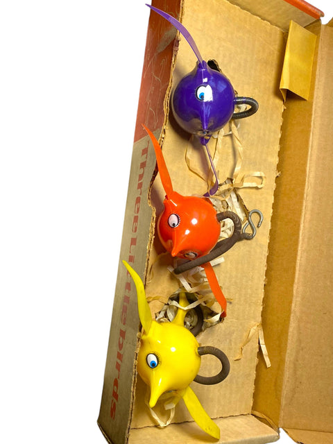Rare 1971 "Three Little Birds" Vintage Toy Set in Original Box by Executive Games, Colorful Retro Birds, 70s Collectible