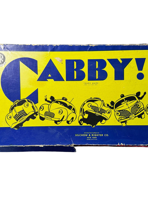 Vintage 1950s Cabby! Board Game by Selchow & Righter - Complete Set, Rare Taxi-Themed Game