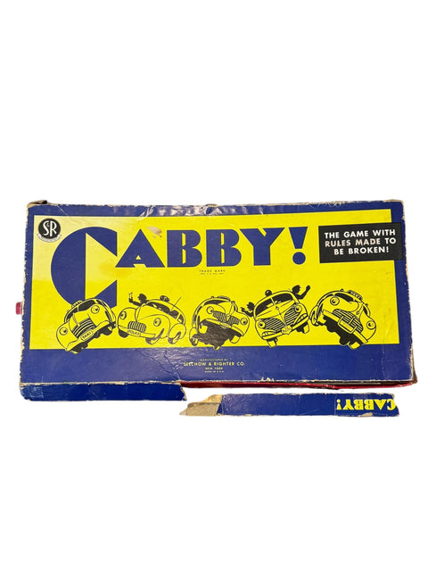 Vintage 1950s Cabby! Board Game by Selchow & Righter - Complete Set, Rare Taxi-Themed Game