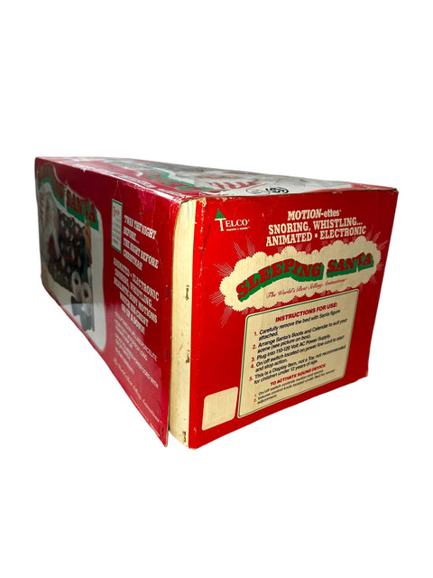 Vintage Telco Sleeping Santa Motion-ettes in Original Box, Large 26" x 12" Christmas Decor