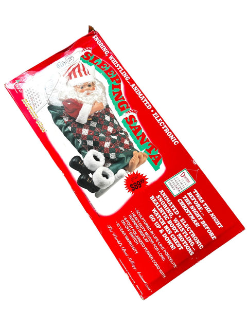 Vintage Telco Sleeping Santa Motion-ettes in Original Box, Large 26" x 12" Christmas Decor