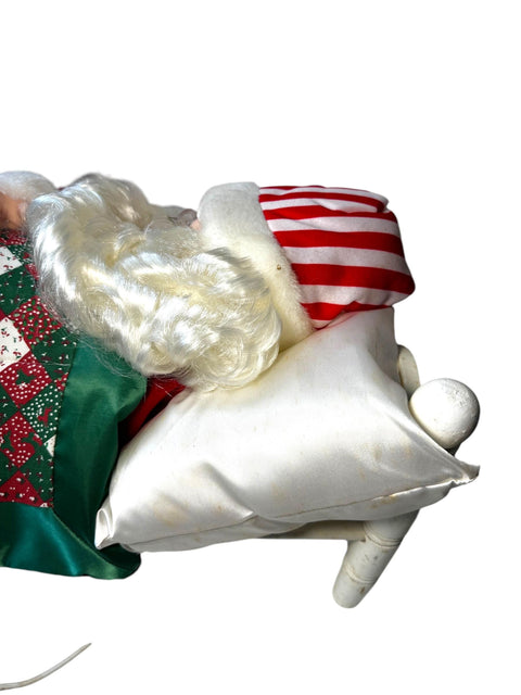Vintage Telco Sleeping Santa Motion-ettes in Original Box, Large 26" x 12" Christmas Decor