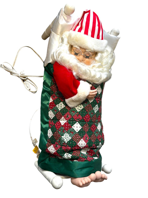 Vintage Telco Sleeping Santa Motion-ettes in Original Box, Large 26" x 12" Christmas Decor
