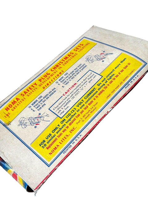 Vintage Noma Lites Christmas Lights in Original Box - Classic Holiday Decor, Untested - Blue Bulbs