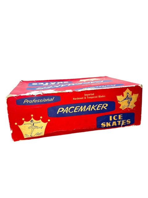 Vintage 1960s Pacemaker Professional Ice Skates with Original Box – Size 10, Unused Condition
