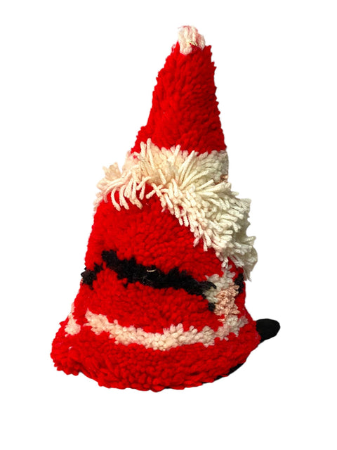 Vintage Handmade Santa Yarn Figurine | Nostalgic Holiday Decor | Mid-Century Christmas Santa Decoration