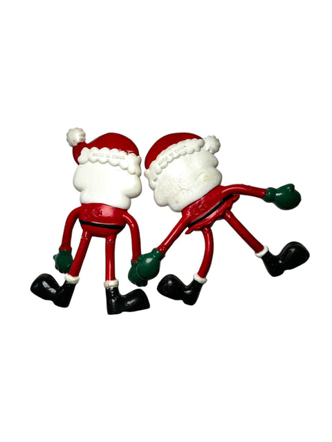 Lot of 2 Vintage Bendy Santa Claus Toys – Collectible Christmas Figures