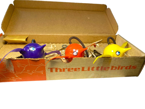 Rare 1971 "Three Little Birds" Vintage Toy Set in Original Box by Executive Games, Colorful Retro Birds, 70s Collectible