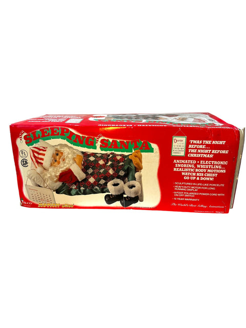 Vintage Telco Sleeping Santa Motion-ettes in Original Box, Large 26" x 12" Christmas Decor