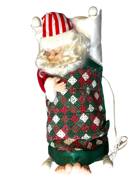 Vintage Telco Sleeping Santa Motion-ettes in Original Box, Large 26" x 12" Christmas Decor
