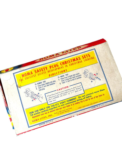 Vintage Noma Lites Christmas Lights in Original Box - Classic Holiday Decor, Untested - Blue Bulbs