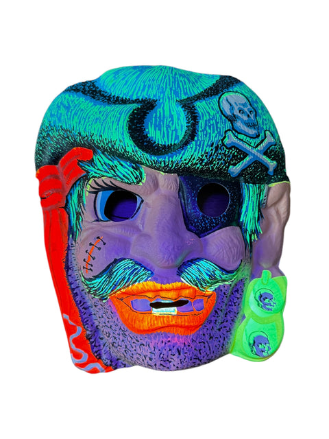 1960s Pirate Halloween Mask by Ben Cooper/Collegeville – Black Light Reactive