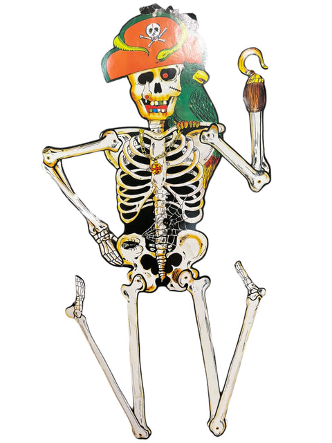 1980s Beistle Skeleton Pirate Die-Cut Decoration