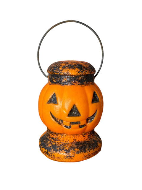 1960s Peerless Halloween Pumpkin Blow Mold Lantern - Classic Jack-o'-Lantern Design