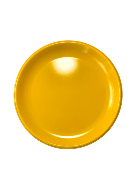 1970s Rubbermaid Yellow Melamine 8.25" Plate Set – 15 Stackable Plates, 70s Retro Dinnerware