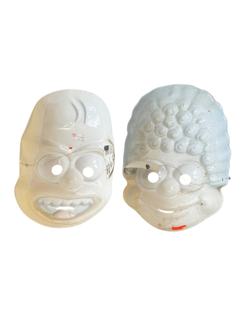 1989 RARE Ben Cooper The Simpsons Homer & Marge Masks - Highly Collectible Halloween Costume Set