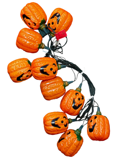 1990s Halloween Pumpkin Blow Mold Light Set - RARE [10 count]