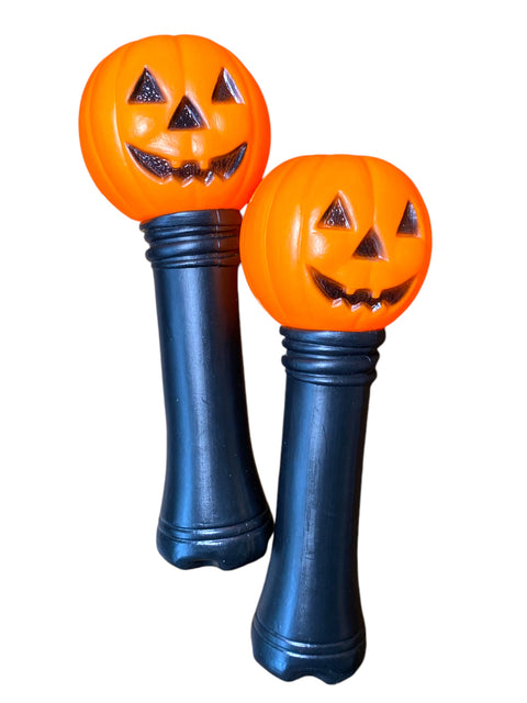 90s Pumpkin Blow Mold Trick-or-Treat Flashlights - Set of 2