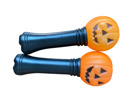 90s Pumpkin Blow Mold Trick-or-Treat Flashlights - Set of 2