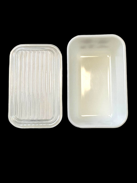 Vintage Pyrex Early American Refrigerator Dish with Lid | 1960s Milk Glass Storage Container | Retro Brown Graphic Design