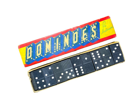 Vintage Halsam Dominoes Set - Classic Retro Domino Game with Original Box, 1950s Collectible