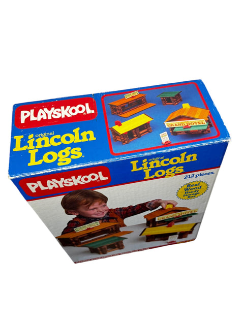 Vintage 1986 Playskool Lincoln Logs - Full Box - Classic 80s Building Toy