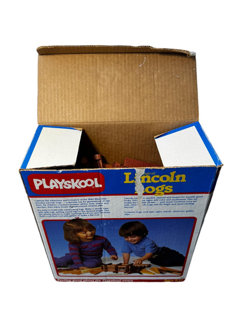 Vintage 1986 Playskool Lincoln Logs - Full Box - Classic 80s Building Toy